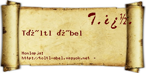 Töltl Ábel névjegykártya